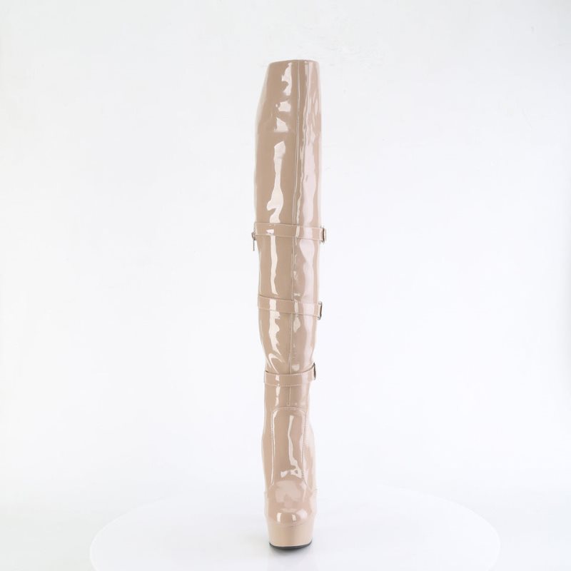 Pleaser Delight-3018 Hoge Hakken Dames Beige | ISXRQ-BE