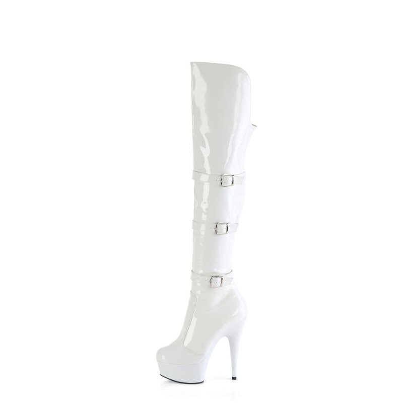 Pleaser Delight-3018 Hoge Hakken Dames Wit | ZWIBY-BE