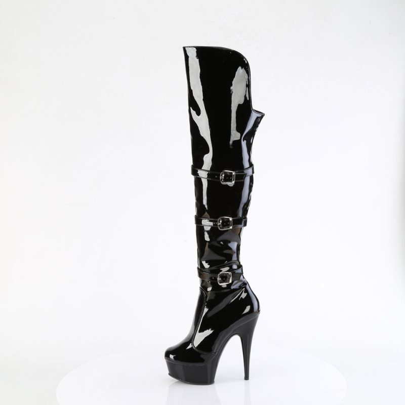 Pleaser Delight-3018 Hoge Hakken Dames Zwart | GSKVC-BE