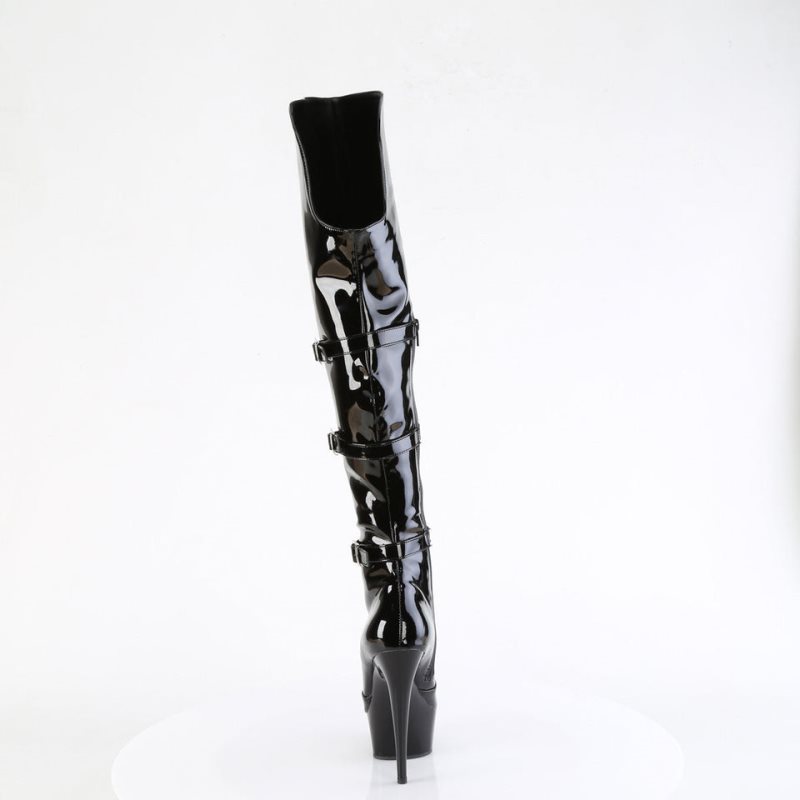 Pleaser Delight-3018 Hoge Hakken Dames Zwart | GSKVC-BE
