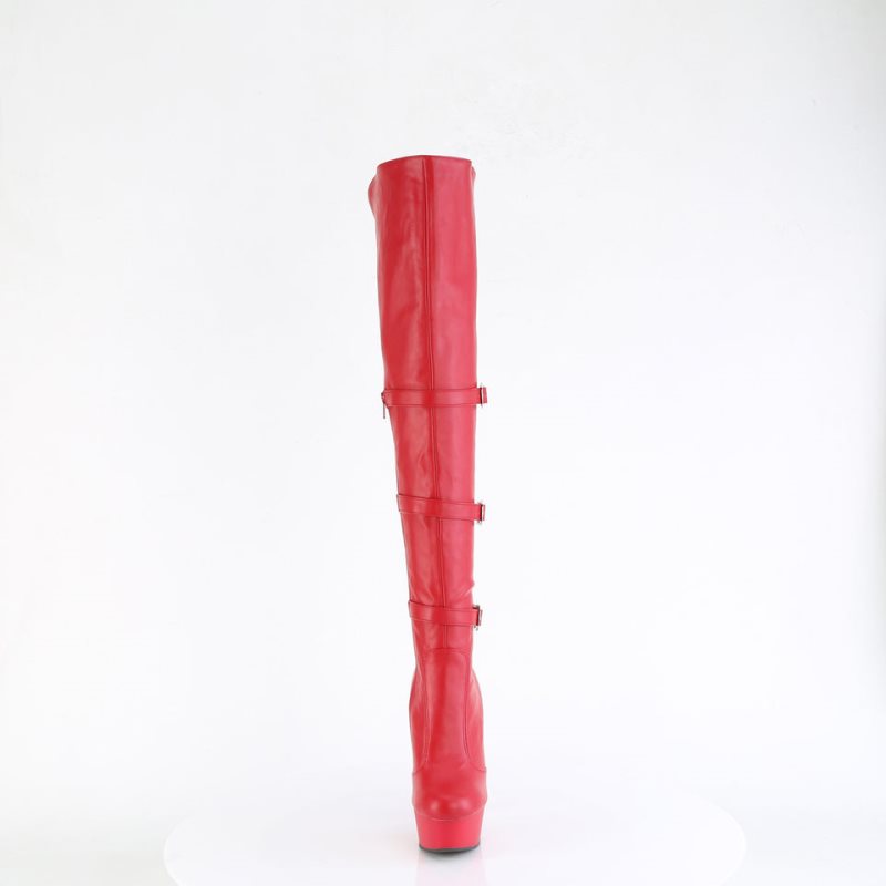 Pleaser Delight-3018 Vegan Leather Hoge Hakken Dames Rood | NFEID-BE