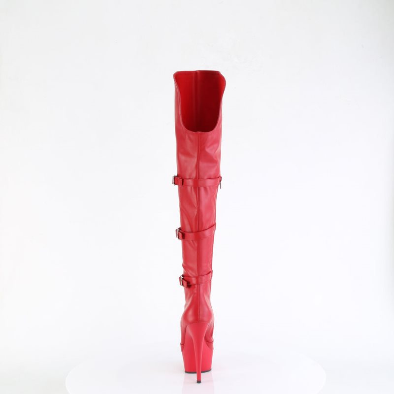 Pleaser Delight-3018 Vegan Leather Hoge Hakken Dames Rood | NFEID-BE