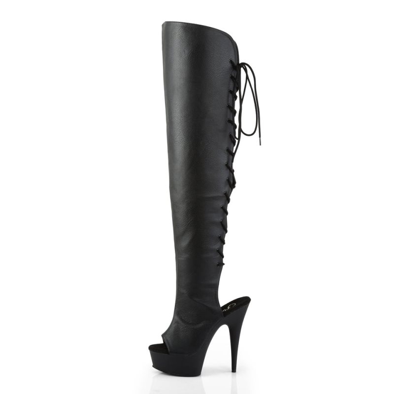 Pleaser Delight-3019 Vegan Leather Hoge Hakken Dames Zwart | ZDOUF-BE