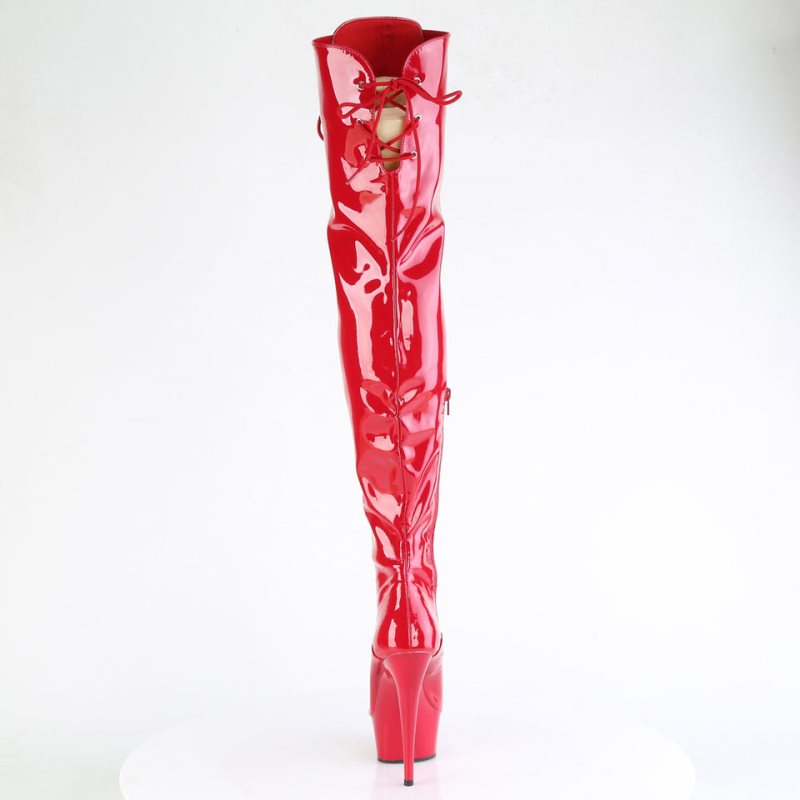 Pleaser Delight-3022 Hoge Hakken Dames Rood | KEHJX-BE