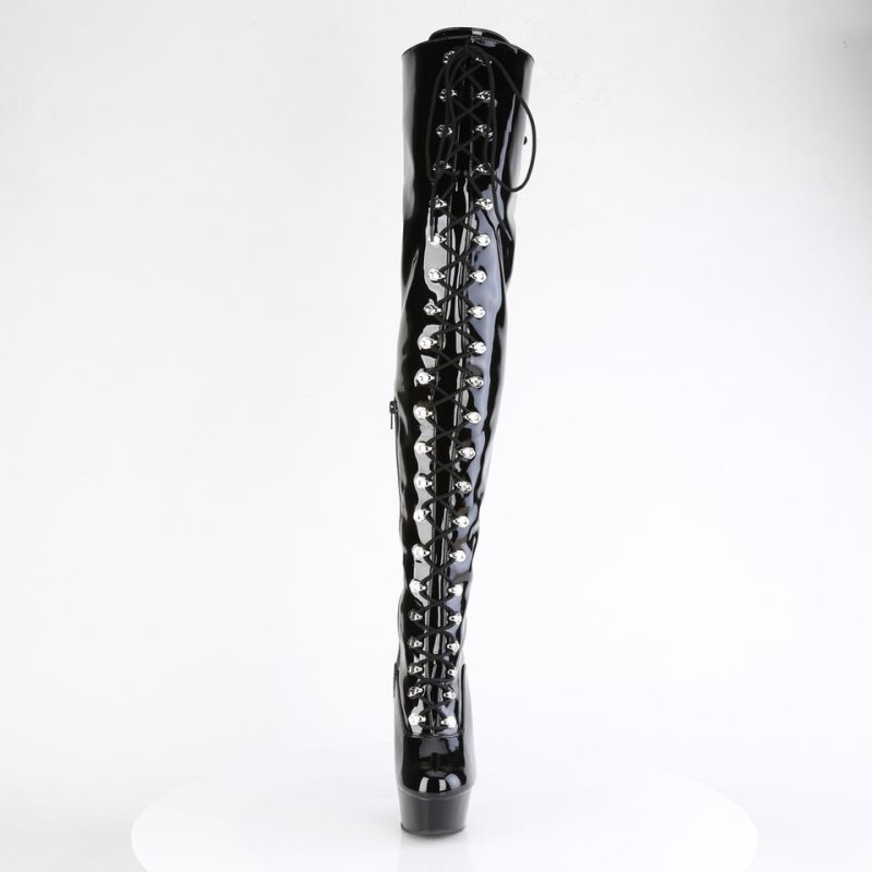 Pleaser Delight-3022 Hoge Hakken Dames Zwart | NPIXB-BE