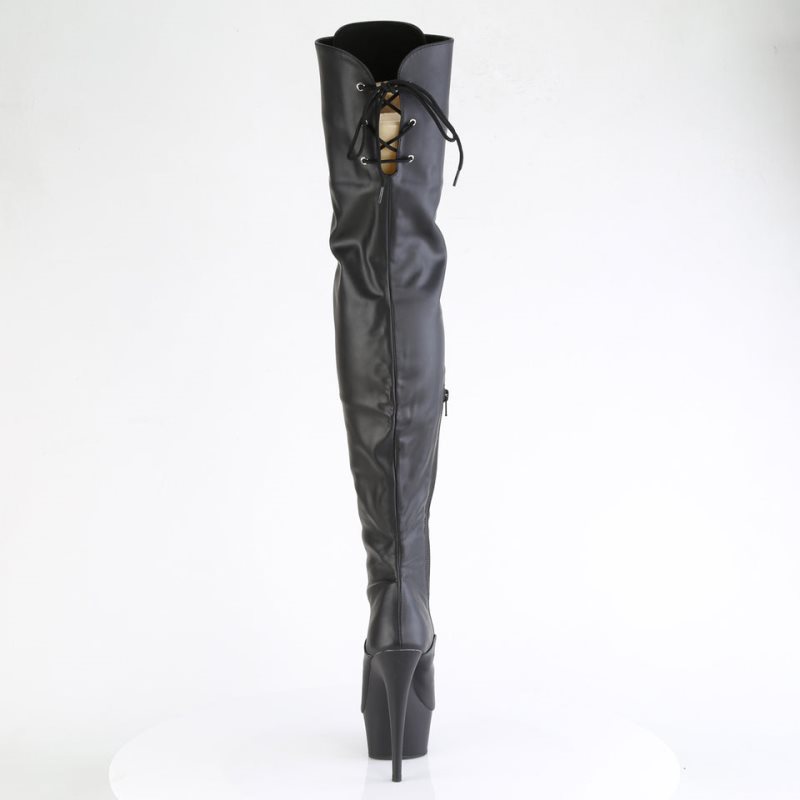 Pleaser Delight-3022 Vegan Leather Hoge Hakken Dames Zwart | ERDQM-BE
