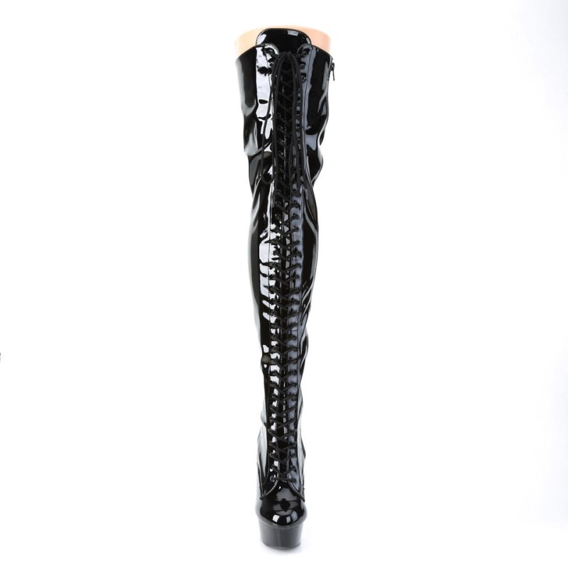 Pleaser Delight-3023 Hoge Hakken Dames Zwart | XSUDO-BE