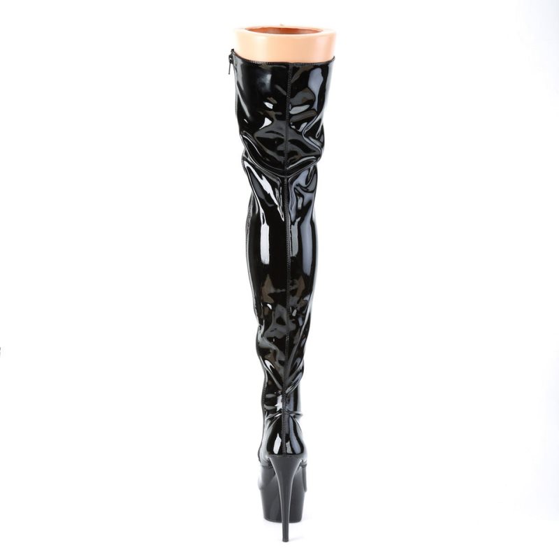 Pleaser Delight-3023 Hoge Hakken Dames Zwart | XSUDO-BE