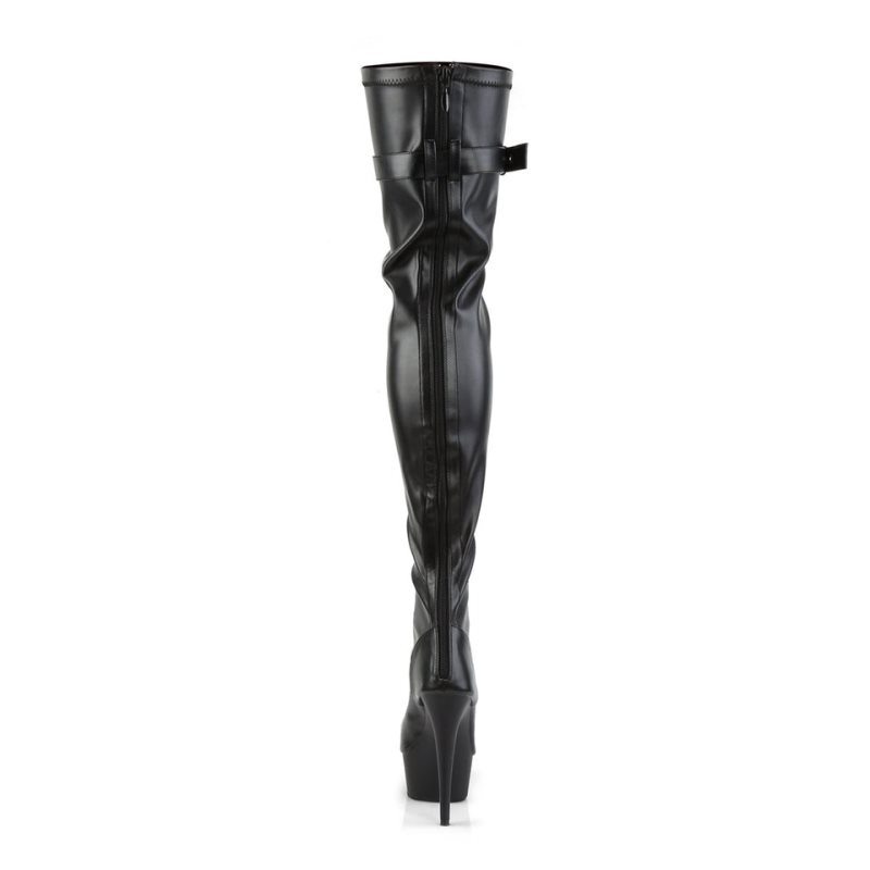 Pleaser Delight-3025 Vegan Leather Hoge Hakken Dames Zwart | CXJFQ-BE