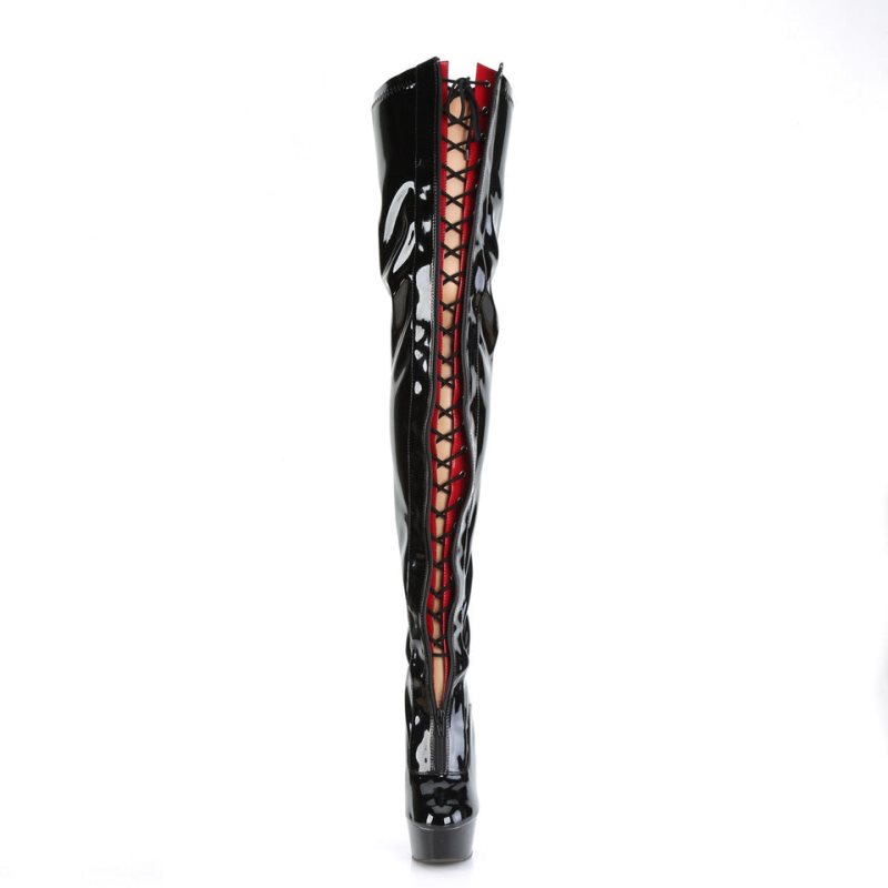 Pleaser Delight-3027 Hoge Hakken Dames Zwart | TEOIA-BE