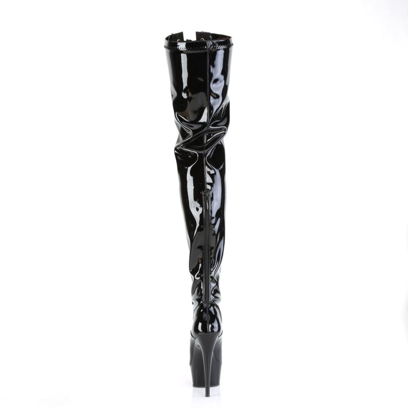 Pleaser Delight-3027 Hoge Hakken Dames Zwart | TEOIA-BE