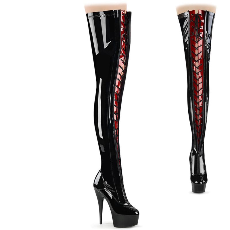 Pleaser Delight-3027 Hoge Hakken Dames Zwart | TEOIA-BE
