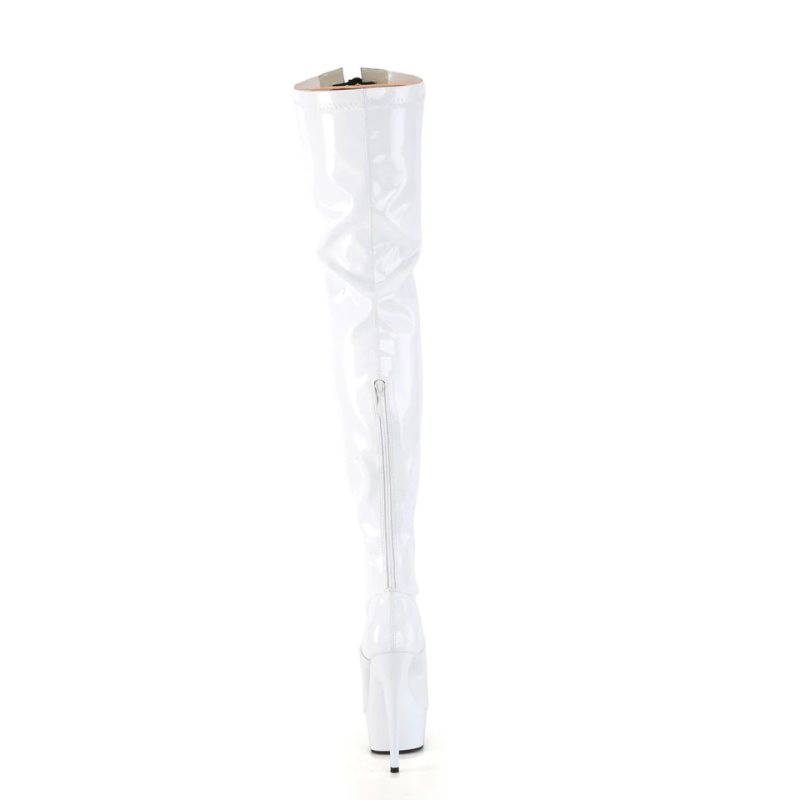 Pleaser Delight-3027 Hoge Hakken Dames Zwart Wit | BCHUT-BE