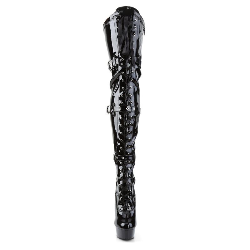 Pleaser Delight-3028 Hoge Hakken Dames Zwart | NIUJA-BE