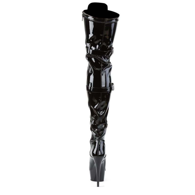 Pleaser Delight-3028 Hoge Hakken Dames Zwart | NIUJA-BE