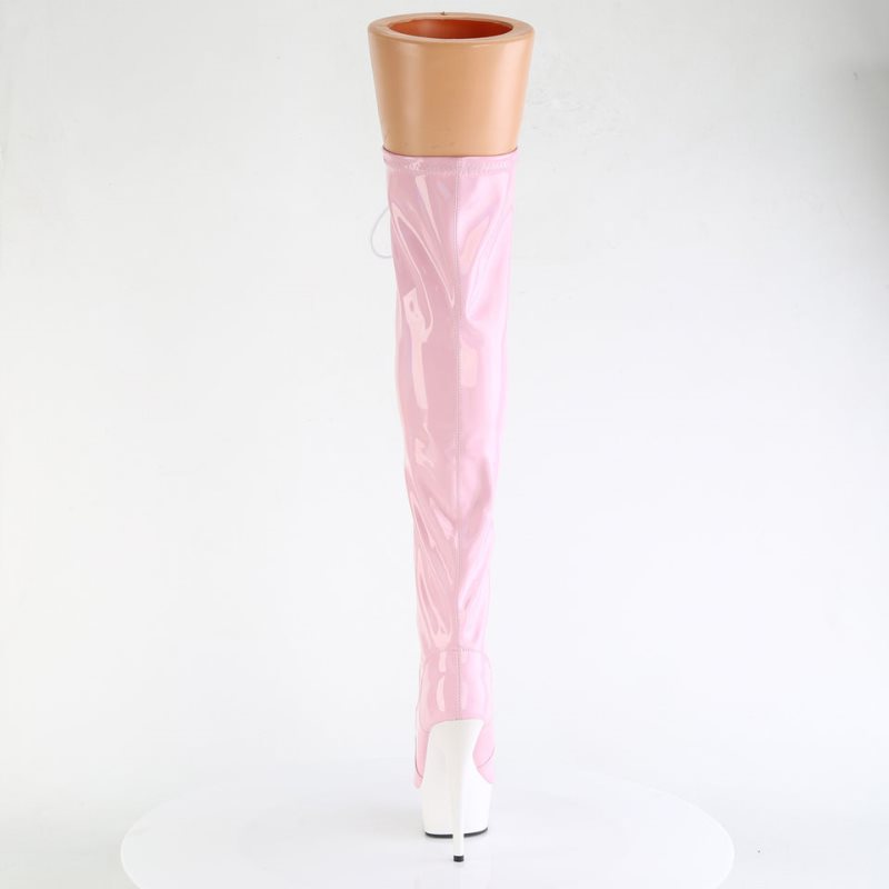 Pleaser Delight-3029 Hoge Hakken Dames Roze Wit | NATHL-BE