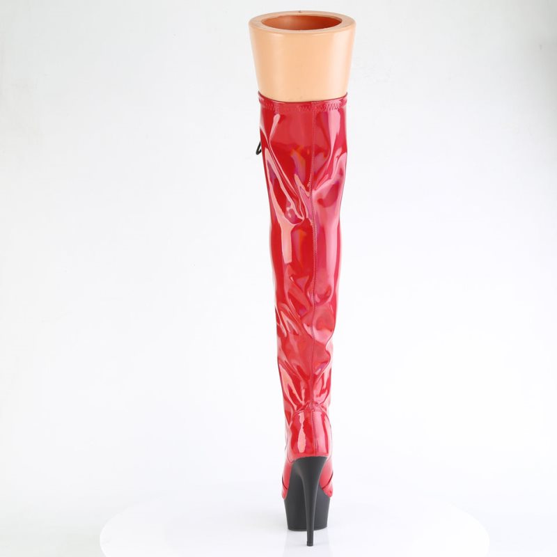 Pleaser Delight-3029 Hoge Hakken Dames Rood | GRFZO-BE