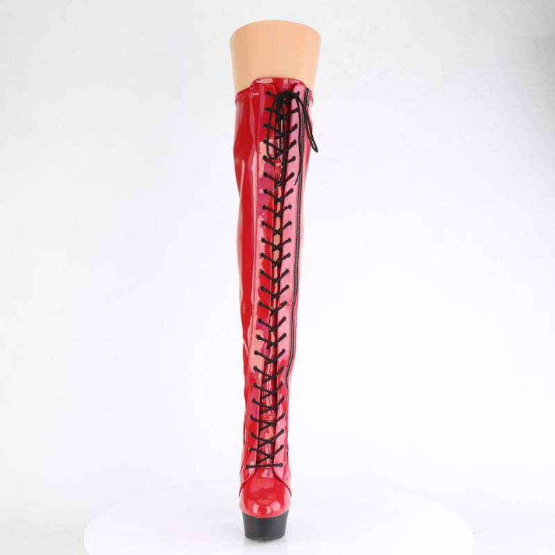 Pleaser Delight-3029 Hoge Hakken Dames Rood | GRFZO-BE