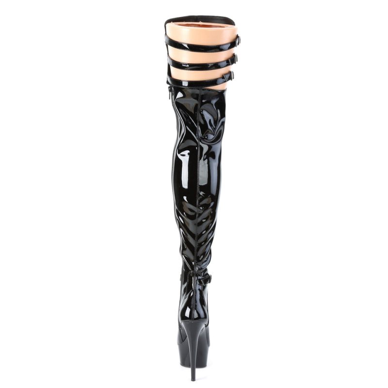 Pleaser Delight-3055 Hoge Hakken Dames Zwart | MQKJS-BE