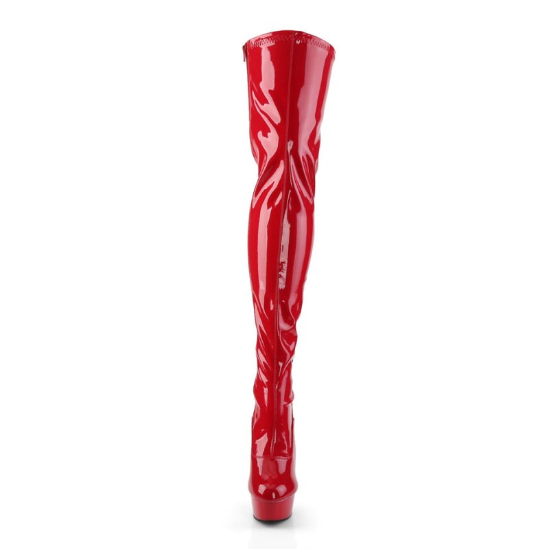 Pleaser Delight-3063 Hoge Hakken Dames Rood | CYLBH-BE
