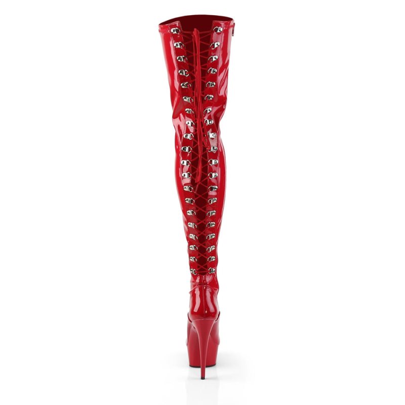 Pleaser Delight-3063 Hoge Hakken Dames Rood | CYLBH-BE