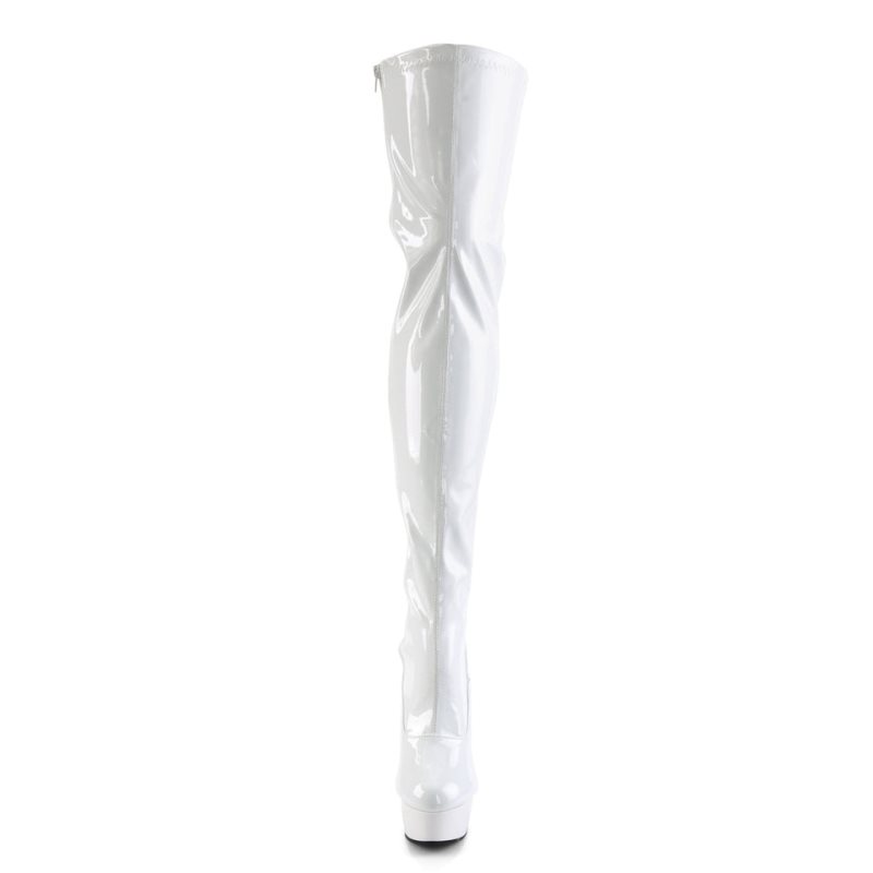 Pleaser Delight-3063 Hoge Hakken Dames Wit | NHDRO-BE