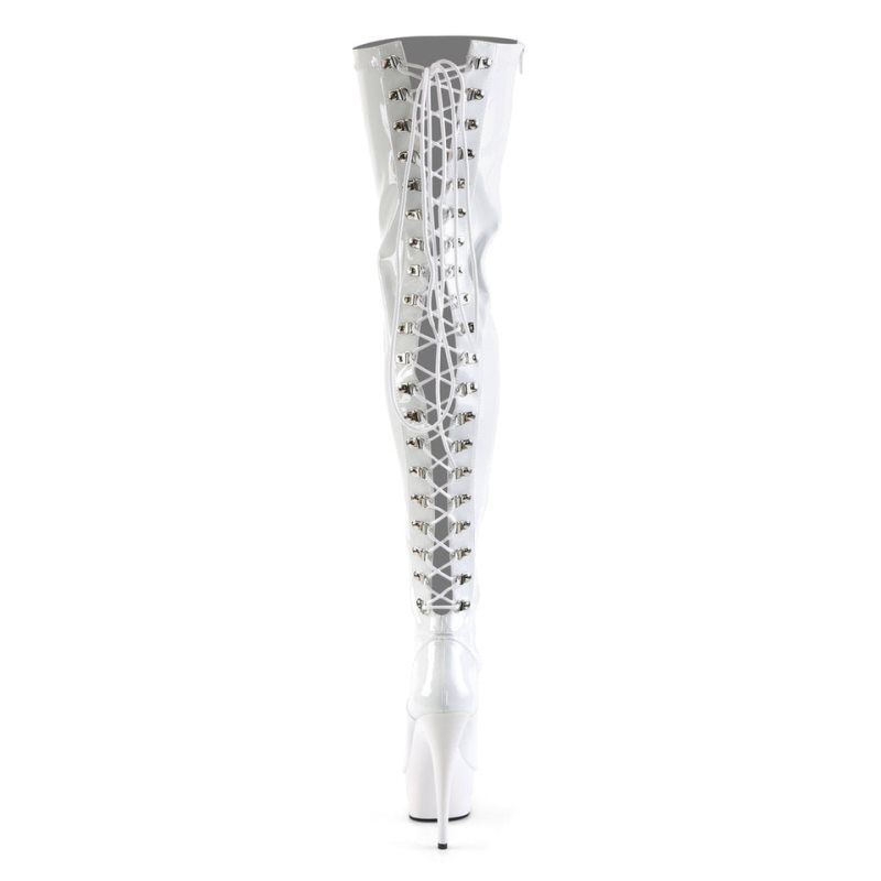Pleaser Delight-3063 Hoge Hakken Dames Wit | NHDRO-BE
