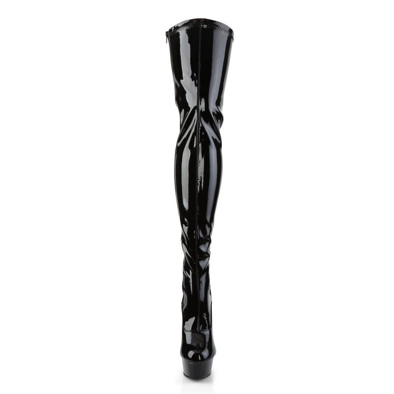 Pleaser Delight-3063 Hoge Hakken Dames Zwart | PJARO-BE