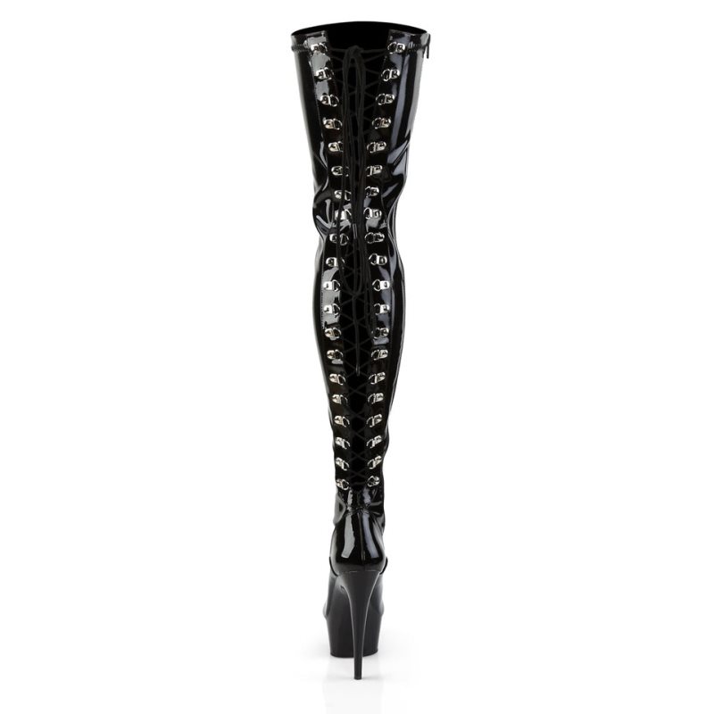 Pleaser Delight-3063 Hoge Hakken Dames Zwart | PJARO-BE