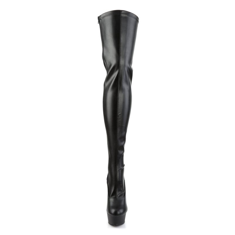 Pleaser Delight-3063 Vegan Leather Hoge Hakken Dames Zwart | XMCNI-BE