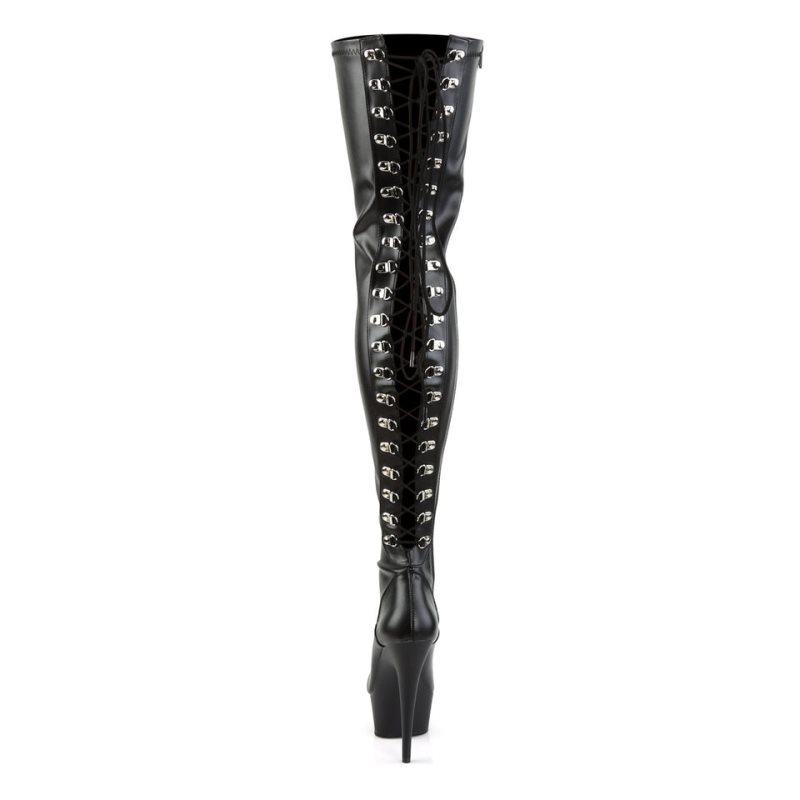 Pleaser Delight-3063 Vegan Leather Hoge Hakken Dames Zwart | XMCNI-BE