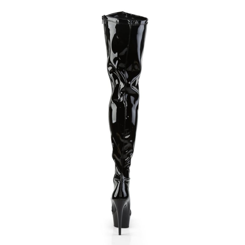 Pleaser Delight-4000 Hoge Hakken Dames Zwart | VTUAB-BE
