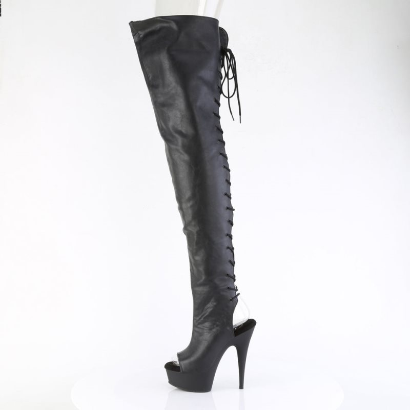 Pleaser Delight-4019 Vegan Leather Hoge Hakken Dames Zwart | VGDYB-BE