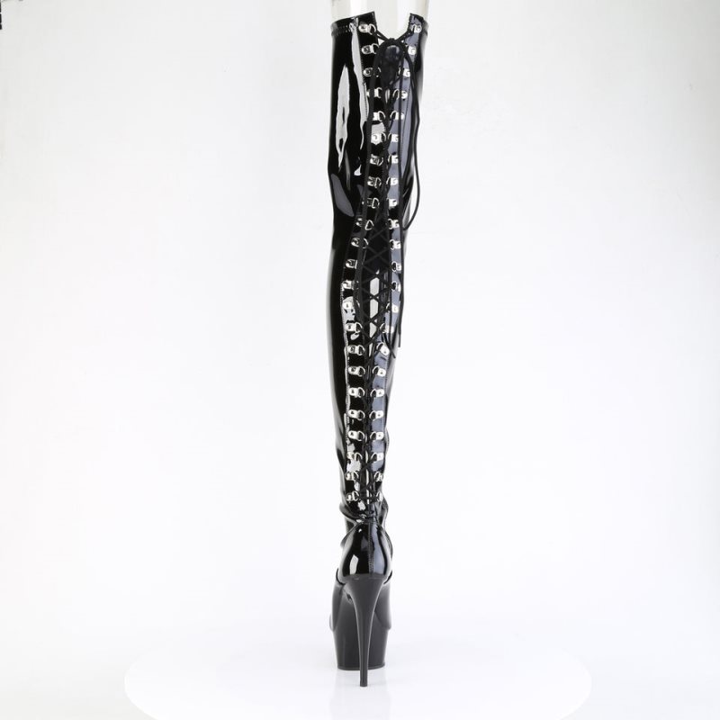Pleaser Delight-4063 Hoge Hakken Dames Zwart | FXSLJ-BE