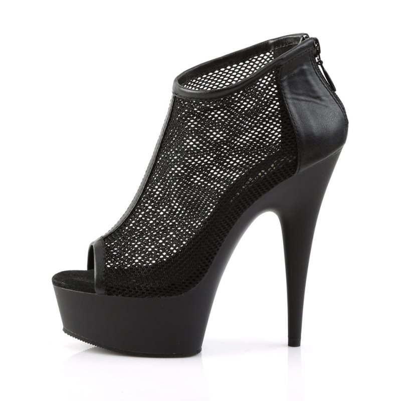 Pleaser Delight-600-12 Vegan Leather Laarzen Dames Zwart | WVHME-BE