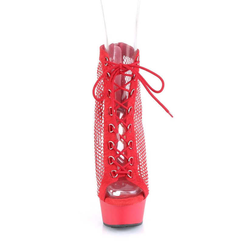 Pleaser Delight-600-33RM Laarzen Dames Rood | BNLOJ-BE