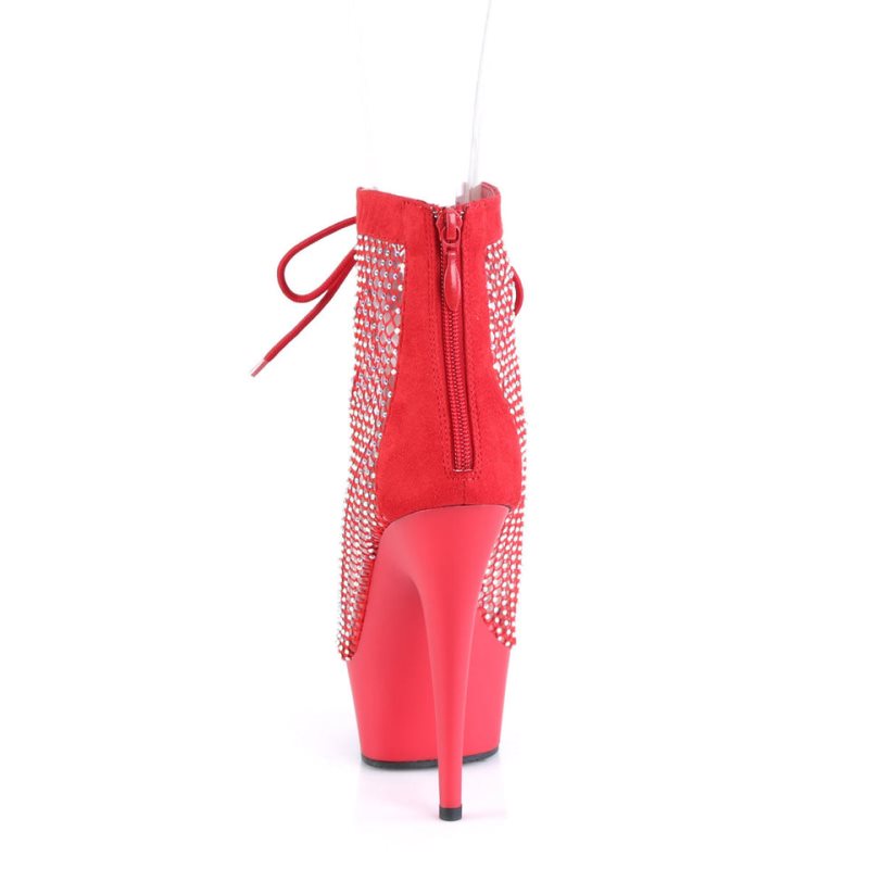 Pleaser Delight-600-33RM Laarzen Dames Rood | BNLOJ-BE