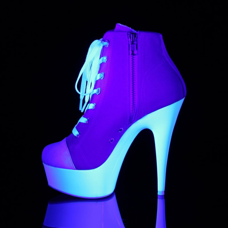 Pleaser Delight-600SK-02 Laarzen Dames Roze Wit | FEHSX-BE