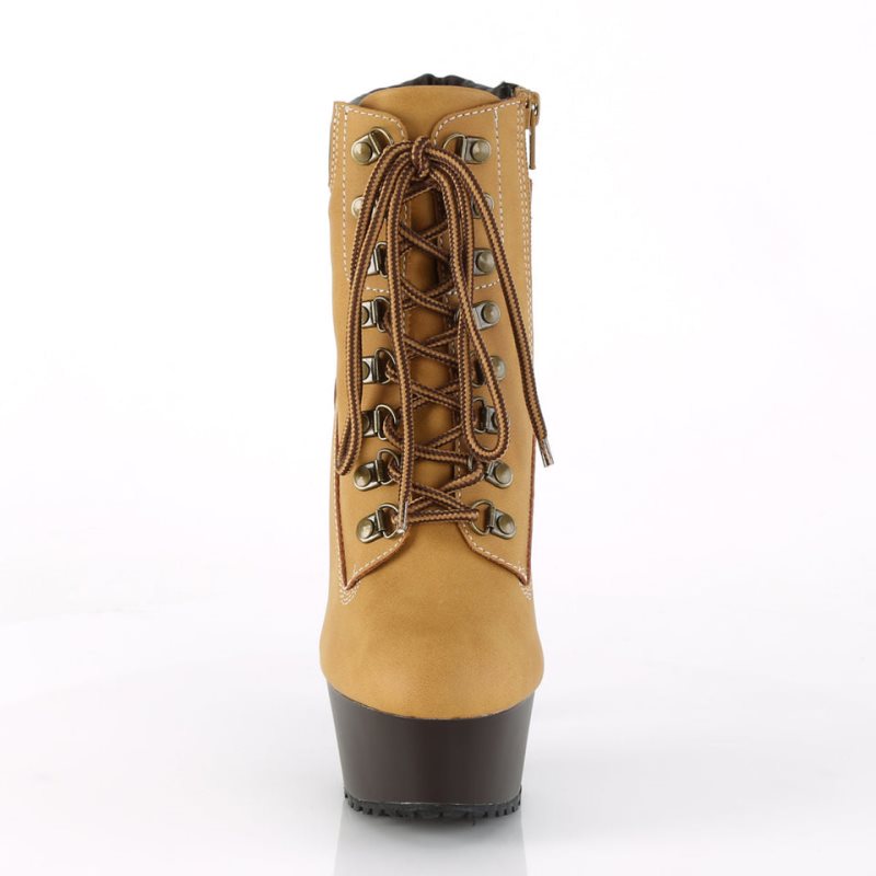 Pleaser Delight-600TL-02 Laarzen Dames Bruin | GQVAP-BE