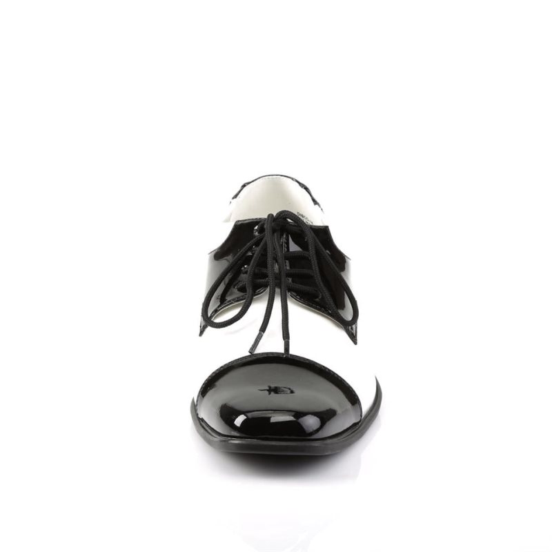 Pleaser Disco-18 Derby Schoenen Heren Zwart Wit | LECJZ-BE