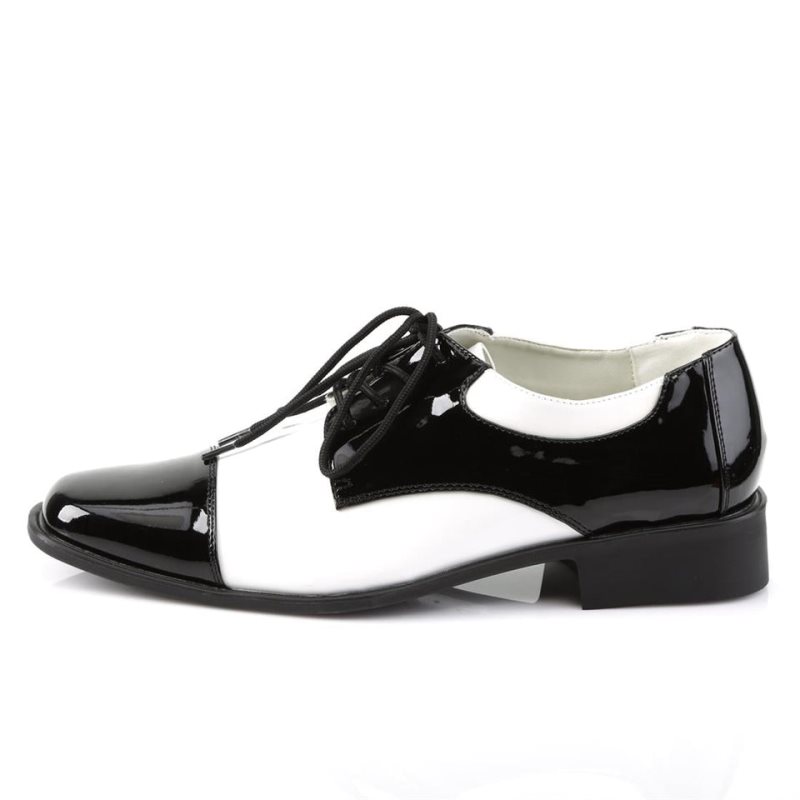 Pleaser Disco-18 Derby Schoenen Heren Zwart Wit | LECJZ-BE