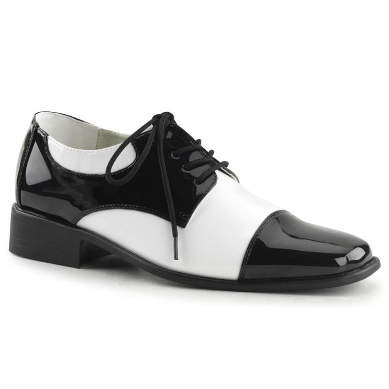 Pleaser Disco-18 Derby Schoenen Heren Zwart Wit | LECJZ-BE