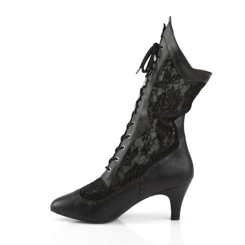 Pleaser Divine-1050 Vegan Leather Laarzen Dames Zwart | SNTBK-BE