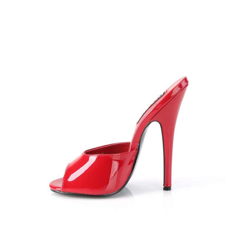 Pleaser Domina-101 Mules Dames Rood | EXLHC-BE