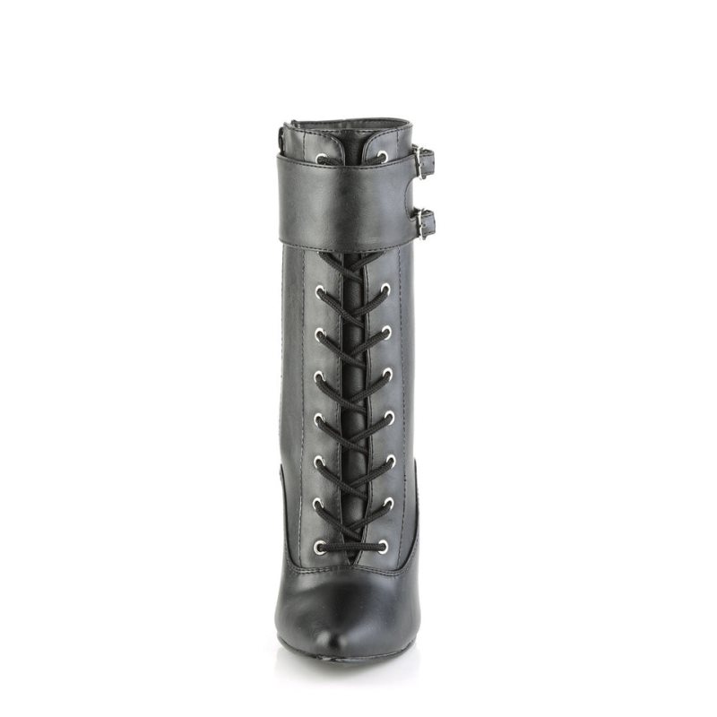 Pleaser Domina-1023 Vegan Leather Laarzen Dames Zwart | PVLGK-BE