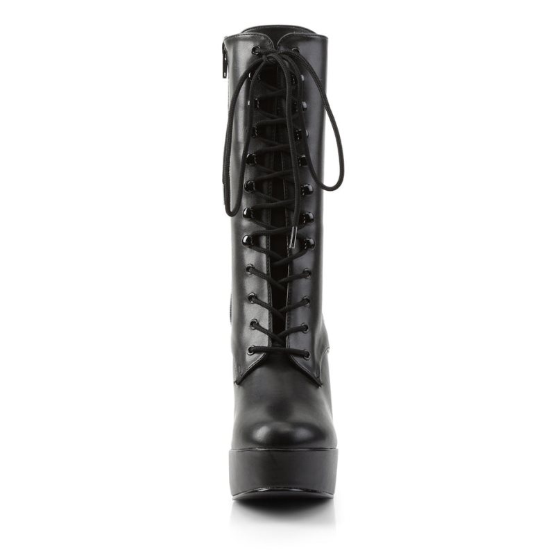 Pleaser Electra-1020 Vegan Leather Laarzen Dames Zwart | JZUFB-BE