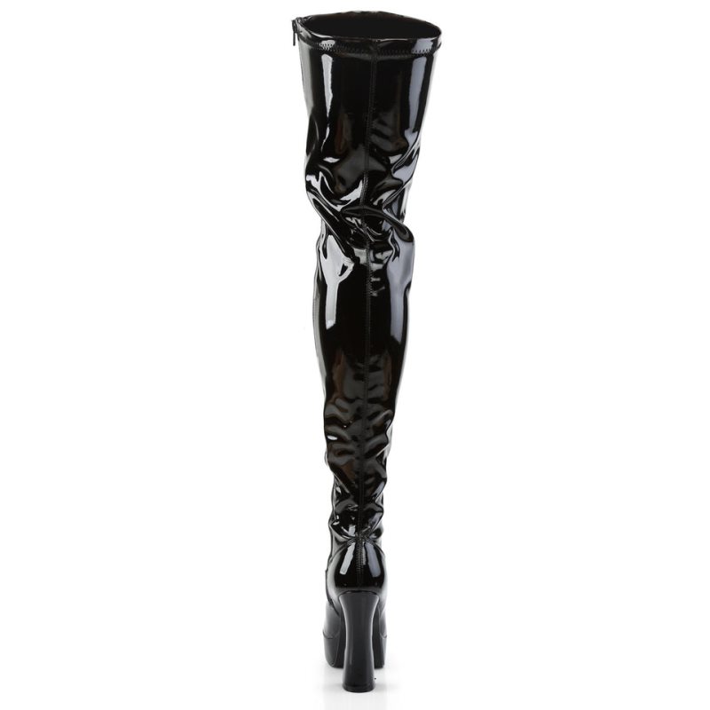 Pleaser Electra-3000Z Hoge Hakken Dames Zwart | PZOXC-BE