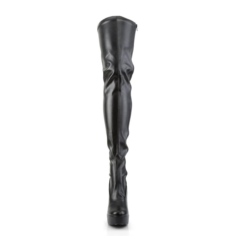 Pleaser Electra-3000Z Vegan Leather Hoge Hakken Dames Zwart | QMNPY-BE
