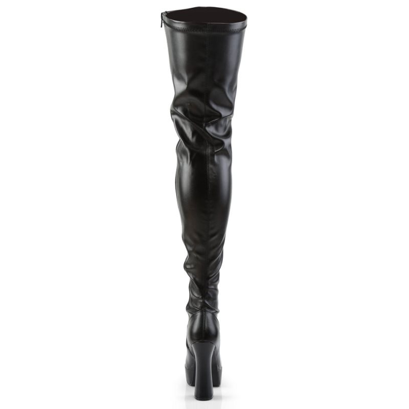 Pleaser Electra-3000Z Vegan Leather Hoge Hakken Dames Zwart | QMNPY-BE