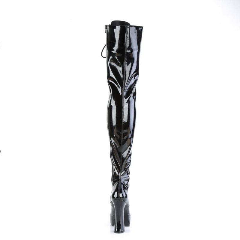 Pleaser Electra-3023 Hoge Hakken Dames Zwart | EQWUF-BE
